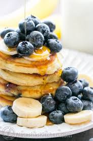 Sour Cream Blueberry Pancakes Recipe -NatashasKitchen.com