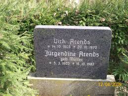 Grab von Dirk Arends (14.10.1905-20.10.1970), Friedhof Leybuchtpolder - ly003