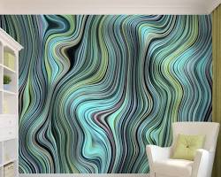 Image of Living room mural with optical illusion