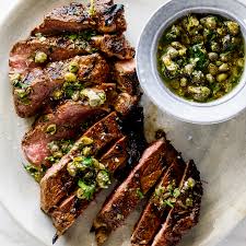 Grilled sirloin steak with caper herb sauce - Simply Delicious
