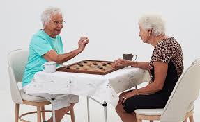 Image result for older people playing checkers
