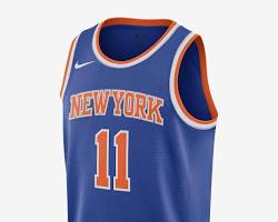 Image of New York Knicks white and blue away jersey