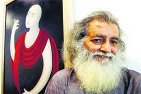 A file photo of Manjeet Bawa with one of his paintings. On the artist&#39;s 70th birthday, daughter pays tribute with a show of his rare paintings - M_Id_228694_A_file_photo_of_Manjeet_Bawa_with_one_of_his_paintings