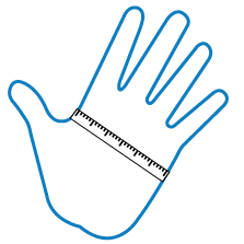 Afbeeldingsresultaat voor hand meten voor handschoenen