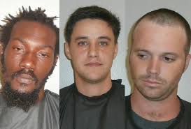 The three suspects now at the county jail: from left, Kurt Benjamin, Daniel - rape-suspects