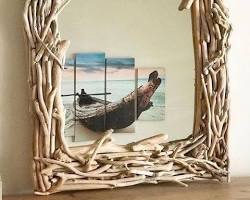 Image of driftwood mirror frame