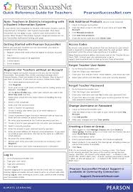 Quick Reference Guide for Teachers PearsonSuccessNet.com