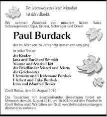 Paul Burdack-Groß Below, den 2 | Nordkurier Anzeigen