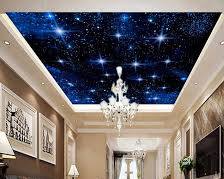 Image of Starry night sky living room ceiling mural