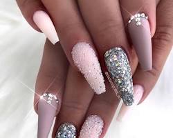 Image of Textured Glitter Acrylic Nails