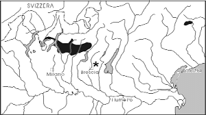 Areale di Cytisus emeriflorus, che mostra l'areale principale orobico ...