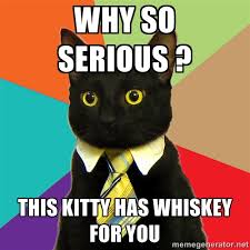 Why so serious ? This kitty has whiskey for you - Business Cat ... via Relatably.com
