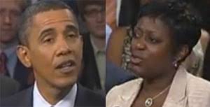 A woman named Velma Hart spoke at a town hall directly to President Barack ... - obama%2520velma%2520hart