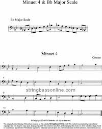 String Bass Online Free Bass Sheet Music - Minuet 4 by Robert Crome