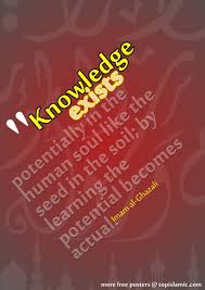 Potential of knowledge quote by Imam Ghazali Islamic Poster free ... via Relatably.com