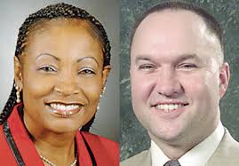 Democratic Commissioner Gail Mahoney is trying to defend her well-established spot on the county board from Republican Robert Sutherby. - 9000635-large