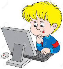 Image result for child on computer cartoon