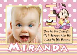Baby Minnie Mouse First Birthday Photo Thank You Card - Printable. Baby Minnie Mouse First Birthday Photo Thank You Card - Printable - baby_minnie_mouse_first_birthday_photo_thank_you_card_-_printable_ef698fa7