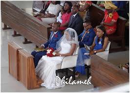 Image result for Chioma and TC’s White Wedding