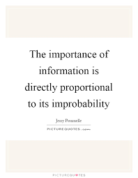 The importance of information is directly proportional to its... via Relatably.com