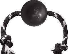 KONG Extreme Ball with Rope dog toy for large dogs